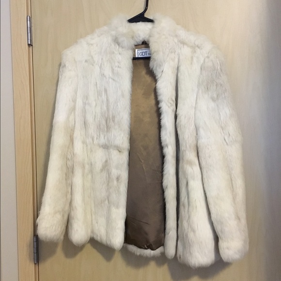 Vintage white GDT Too rabbit fur coat small/medium