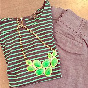 Bright Green teardrops Natasha necklace