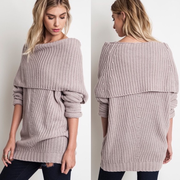 🆕SYDNEY knit off shoulder sweater top - MUAVE - Picture 4 of 4