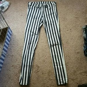 H&M Black & White Striped Pants