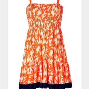 Juicy couture lightning orange smocked dress.