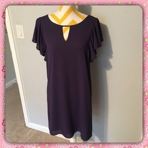 NWT Gorgeous Everly Purple Flutter Sleeve Dress