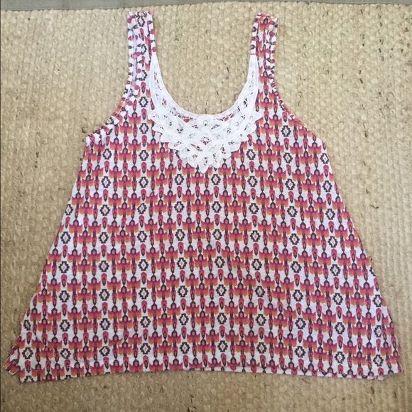 Pink & orange patterned tank
