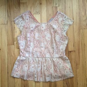 Pink and gold lace tshirt