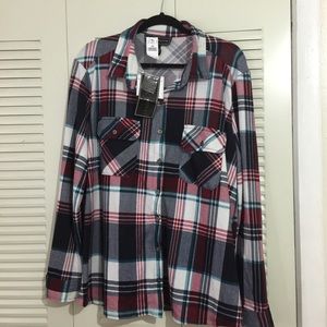 Wet Seal Plaid Button Up Shirt