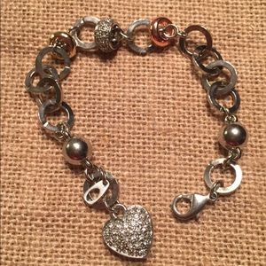 Tri colored heart bracelet