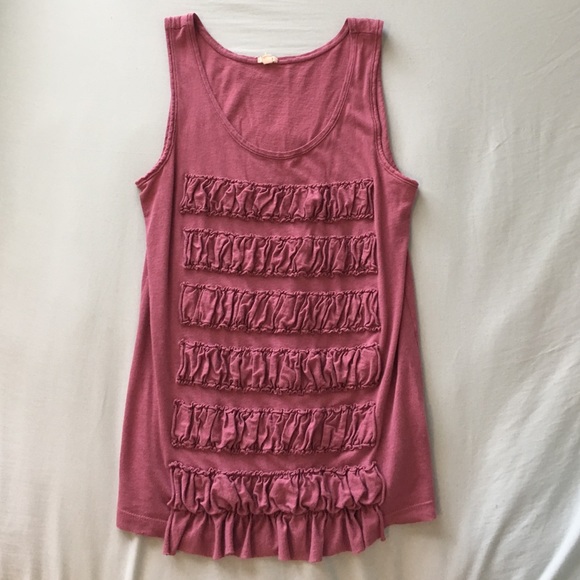 Ruffled Magenta Tank Top