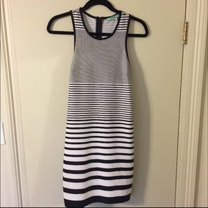 Karlie black and white fitted dress