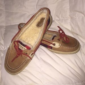 Red plaid Sperry Top-sider
