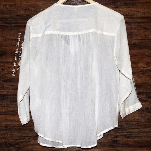 LOVE SAM Bohemian Blouse Intricate Swingy Pullover - Picture 2 of 4