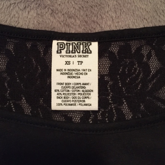 PINK Victoria's Secret black crop top - Picture 2 of 3