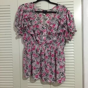 Torrid Chiffon Ruffle Top