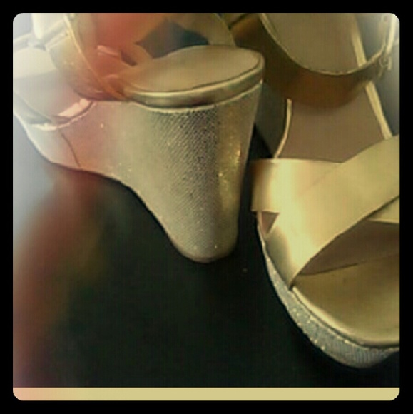 Nine West Gold Platform Sandals