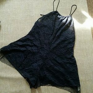 NEW Intimately Black Lace Romper  slip XS