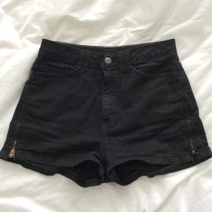 American Apparel Black Denim Shorts