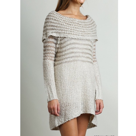 🆕DARBY off shoulder knit dress - CREAM - Picture 3 of 3