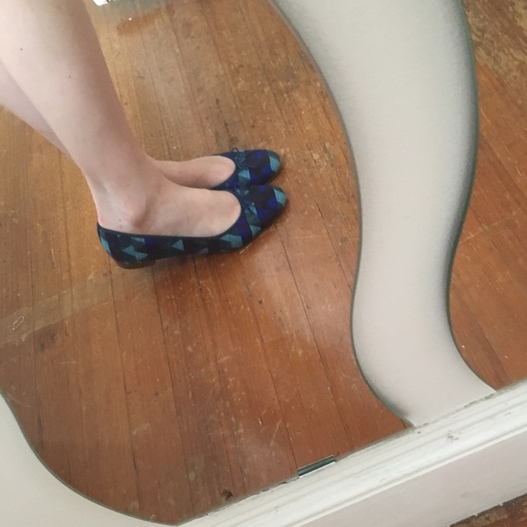 J. Crew blue patterned flats