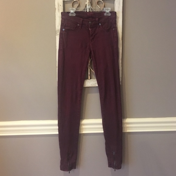 Maroon Hudson Skinny Jeans