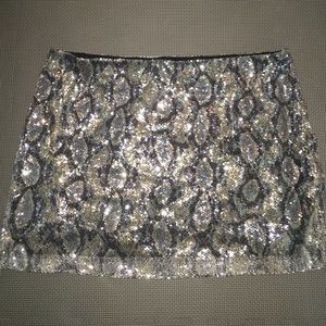 Express L sequin mini skirt