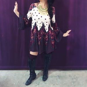 FP Free Falling Tapestry Print Dress xs