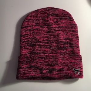 VS Pink knit beanie hat