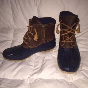 Sperry top-sider navy and brown duck boots