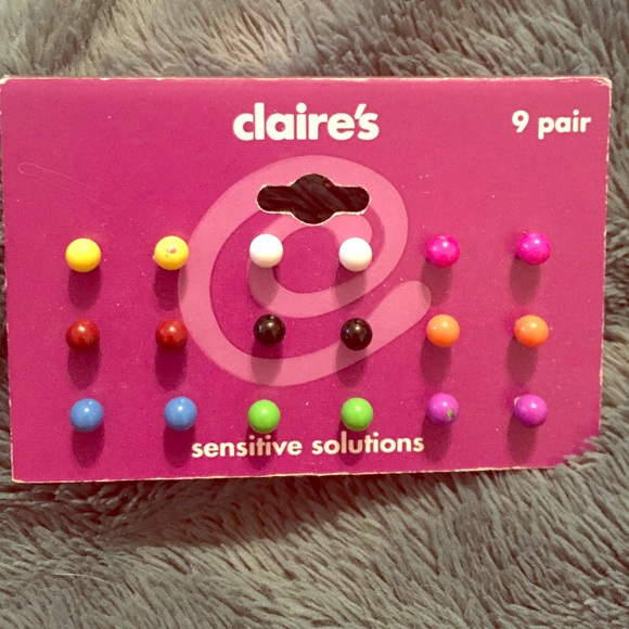 Claire's colorful stud earring set