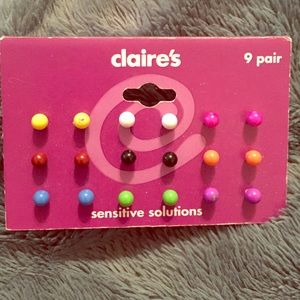 Claire's colorful stud earring set