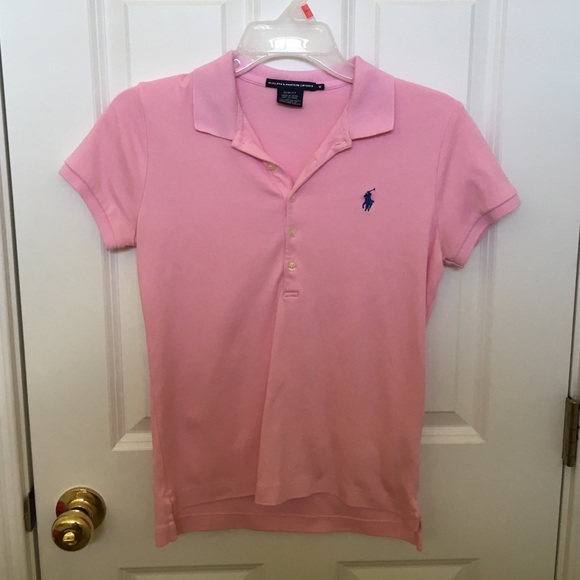 Ralph Lauren slim fit light pink polo✨