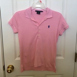 Ralph Lauren slim fit light pink polo✨