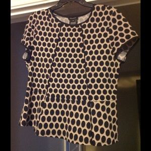 Tan with Black Polka Dot Blouse