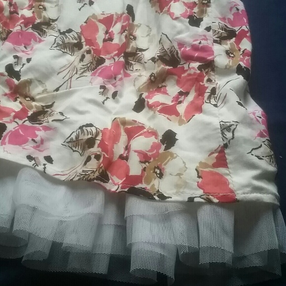 Y2K "dELiAs" Brand Floral Cutout Peep-tulle A-line Dress - Picture 3 of 4