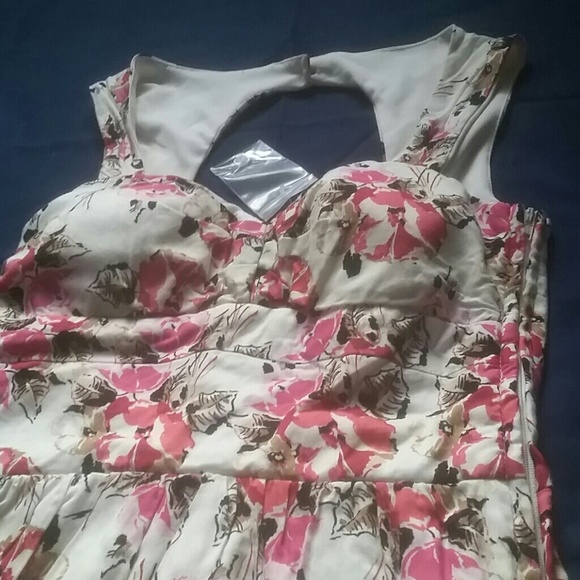 Y2K "dELiAs" Brand Floral Cutout Peep-tulle A-line Dress - Picture 4 of 4