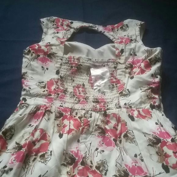 Y2K "dELiAs" Brand Floral Cutout Peep-tulle A-line Dress - Picture 2 of 4