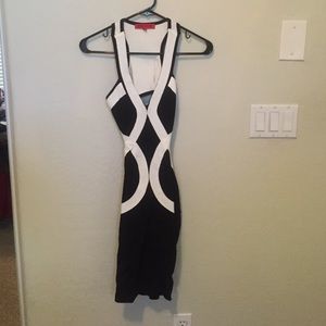 Black and white dress. Semi backless