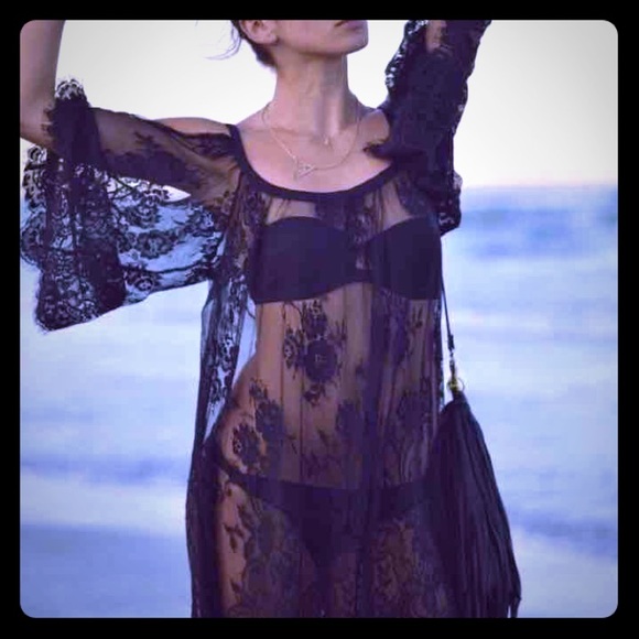Black swim cover up