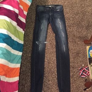 Blue asphalt skinny jeans