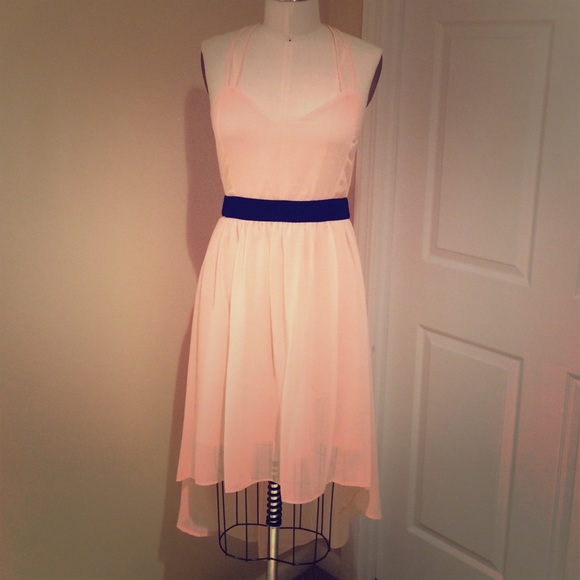 Backless dress with high low hem