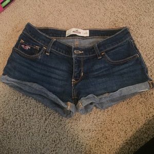 Dark jean hollister shorts
