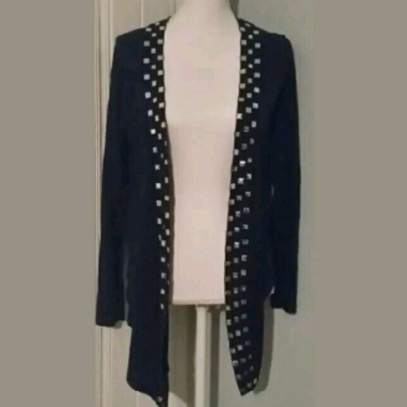 Large Express Black Studed Stretch Shrug Sweater