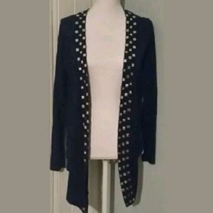 Large Express Black Studed Stretch Shrug Sweater