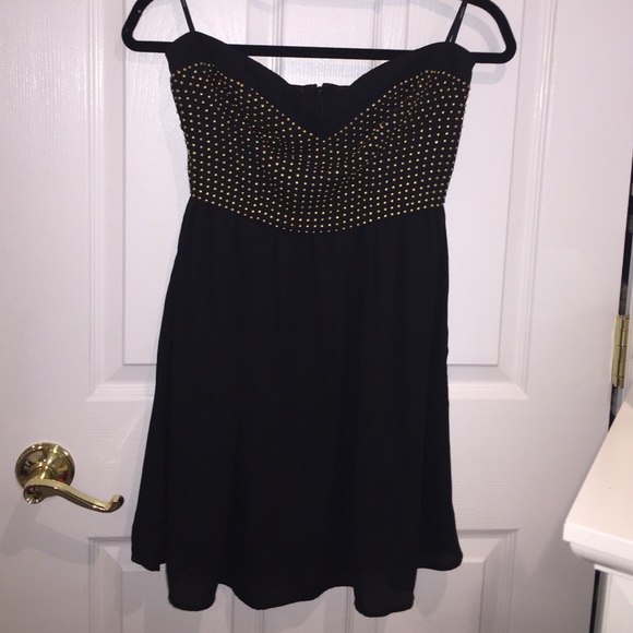 forever 21 black gold dress **Exclusive Phantom Black & Gold Bombshell Forever 21 Sequins Dress~Size  Small**