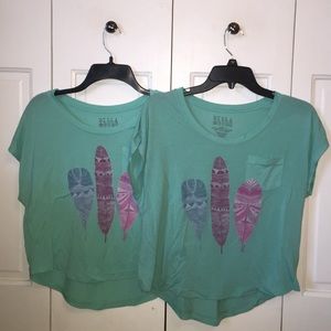 2 feather t-shirts