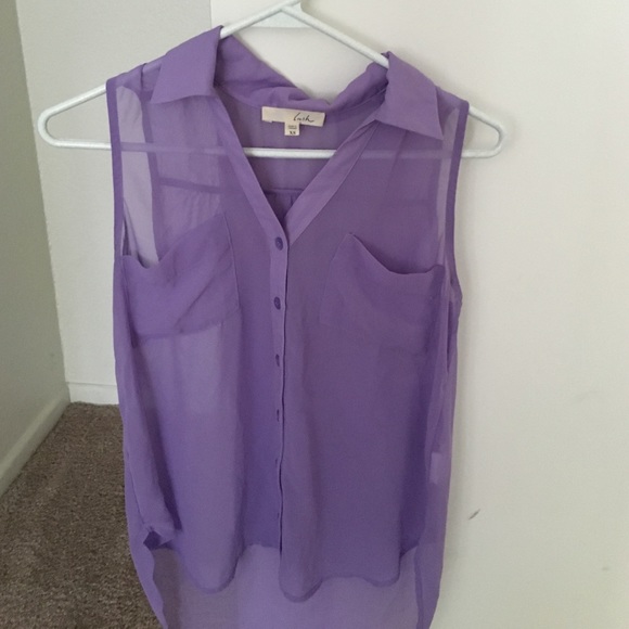 Purple Sleeveless Blouse
