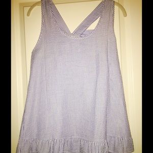 seersucker tank with bow in back