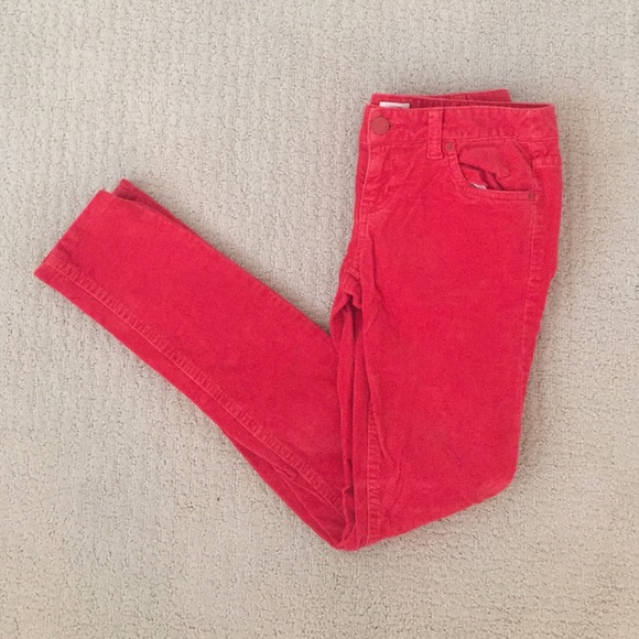 Red corduroy pants
