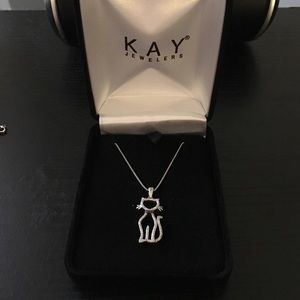 Kay jewelers diamond cat necklace