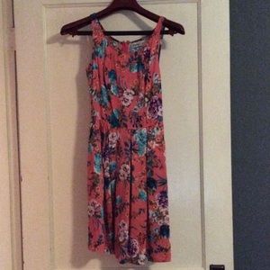 Pink floral dress with pockets