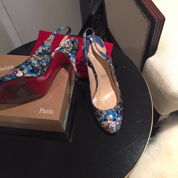 Christian Louboutin sling back 3.5inch heels