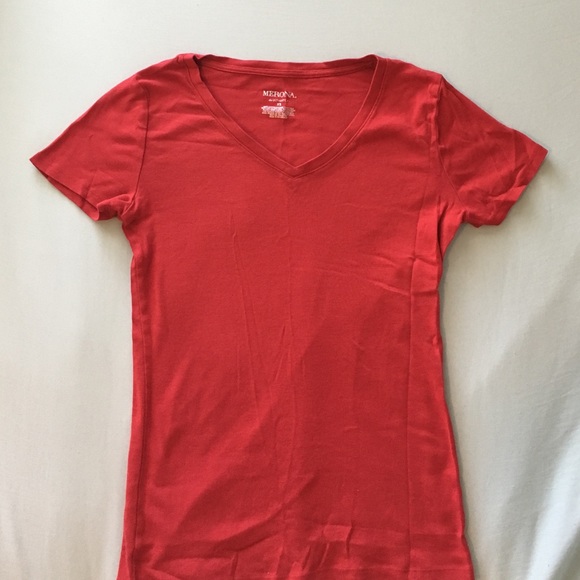 Red V-Neck Tee Shirt